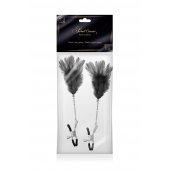 Зажимы для сосков с черными перьями Sweet Caress Feather Nipple Clumps - Sweet Caress - купить с доставкой в Сочи