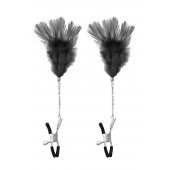 Зажимы для сосков с черными перьями Sweet Caress Feather Nipple Clumps - Sweet Caress - купить с доставкой в Сочи