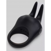 Черное эрекционное виброкольцо Sensation Rechargeable Vibrating Rabbit Love Ring - Fifty Shades of Grey - в Сочи купить с доставкой
