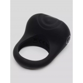 Черное эрекционное виброкольцо Sensation Rechargeable Vibrating Love Ring - Fifty Shades of Grey - в Сочи купить с доставкой