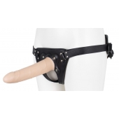 Пустотелый страпон Harness CLASSIC с бандажом - 19,5 см. - LOVETOY (А-Полимер) - купить с доставкой в Сочи