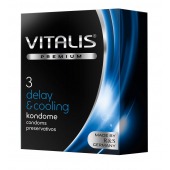 Презервативы VITALIS PREMIUM delay   cooling с охлаждающим эффектом - 3 шт. - Vitalis - купить с доставкой в Сочи