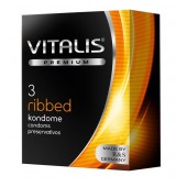 Ребристые презервативы VITALIS PREMIUM ribbed - 3 шт. - Vitalis - купить с доставкой в Сочи