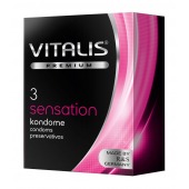 Презервативы с пупырышками и кольцами VITALIS PREMIUM sensation - 3 шт. - Vitalis - купить с доставкой в Сочи