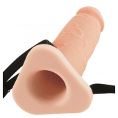 Телесный реалистичный фаллоимитатор с полостью Silicone Hollow Extension - 20 см. - Pipedream - купить с доставкой в Сочи