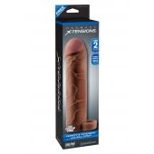 Коричневая насадка с кольцом Perfect 2 Extension with Ball Strap - 19 см. - Pipedream - в Сочи купить с доставкой