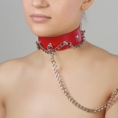 Красный ошейник из натуральной кожи - Sitabella - купить с доставкой в Сочи