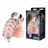 Серебристая клетка для члена Urethral Play Cage - BlueLine - купить с доставкой в Сочи