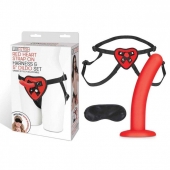 Красный поясной фаллоимитатор Red Heart Strap on Harness   5in Dildo Set - 12,25 см. - Lux Fetish - купить с доставкой в Сочи