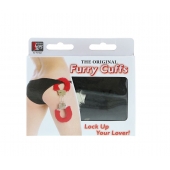 Металлические наручники с чёрной меховой опушкой - Dream Toys - купить с доставкой в Сочи