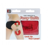 Металлические наручники с красной меховой опушкой METAL HANDCUFF WITH PLUSH RED - Dream Toys - купить с доставкой в Сочи