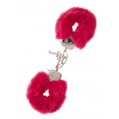 Металлические наручники с красной меховой опушкой METAL HANDCUFF WITH PLUSH RED - Dream Toys - купить с доставкой в Сочи