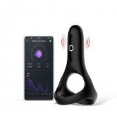 Черное виброкольцо Magic Motion Rise с подхватом мошонки - Magic Motion - в Сочи купить с доставкой