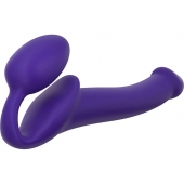 Фиолетовый безремневой страпон Silicone Bendable Strap-On - size M - Strap-on-me - купить с доставкой в Сочи