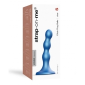 Голубая насадка Strap-On-Me Dildo Plug Balls size S - Strap-on-me - купить с доставкой в Сочи
