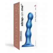 Голубая насадка Strap-On-Me Dildo Plug Balls size L - Strap-on-me - купить с доставкой в Сочи
