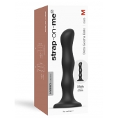 Черная насадка Strap-On-Me Dildo Geisha Balls size M - Strap-on-me - купить с доставкой в Сочи