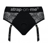 Черные трусики для насадок Diva Lingerie Harness - size M - Strap-on-me - купить с доставкой в Сочи