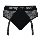 Черные трусики для насадок Diva Lingerie Harness - size L - Strap-on-me - купить с доставкой в Сочи