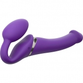 Фиолетовый безремневой вибрострапон Vibrating Bendable Strap-On - size L - Strap-on-me - купить с доставкой в Сочи