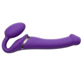 Фиолетовый безремневой вибрострапон Vibrating Bendable Strap-On - size L - Strap-on-me - купить с доставкой в Сочи