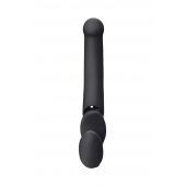 Черный безремневой вибрострапон Silicone Bendable Strap-On - size XL - Strap-on-me - купить с доставкой в Сочи