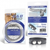 Кольцо на пенис SNAP COCK RING из искусственной кожи на клепках - BlueLine - в Сочи купить с доставкой