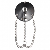 Утяжка для мошонки из искусственной кожи с цепочками PARACHUTE BALL STRETCHER - BlueLine - купить с доставкой в Сочи