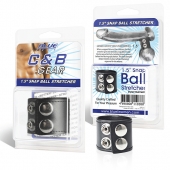 Хомут-утяжка для мошонки из искусственной кожи на клепках SNAP BALL STRETCHER - BlueLine - купить с доставкой в Сочи
