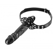 Черный кляп-фаллоимитатор Double Penis Gag - Fetish Tentation - купить с доставкой в Сочи