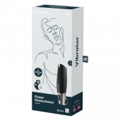 Черный мастурбатор с вибрацией Power Masturbator - Satisfyer - в Сочи купить с доставкой