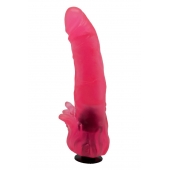 Розовая насадка для страпона с клиторальными лепестками - 18,5 см. - LOVETOY (А-Полимер) - купить с доставкой в Сочи