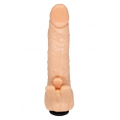 Телесная гелевая насадка-фаллос с клиторальными лепестками - 18,5 см. - LOVETOY (А-Полимер) - купить с доставкой в Сочи