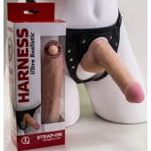 Страпон Harness из двух предметов: трусики с плугом и насадка-фаллос - 17 см. - LOVETOY (А-Полимер) - купить с доставкой в Сочи