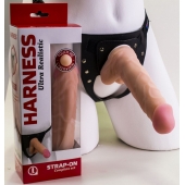 Страпон Harness из двух предметов: регулируемые трусики и насадка-фаллос - 17,5 см. - LOVETOY (А-Полимер) - купить с доставкой в Сочи