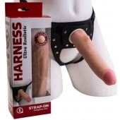 Реалистичный страпон Harness из трусиков и насадки-фаллоса - 18,5 см. - LOVETOY (А-Полимер) - купить с доставкой в Сочи