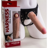 Реалистичный страпон Harness из трусиков и насадки-фаллоса - 18,5 см. - LOVETOY (А-Полимер) - купить с доставкой в Сочи