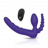 Фиолетовый безремневой страпон с пультом ДУ 7’’ Remote Control Strapless - 24 см. - Pegasus - купить с доставкой в Сочи