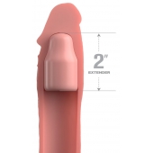 Телесная насадка-удлинитель 2 Inch Silicone X-tension with Strap - 20,3 см. - Pipedream - в Сочи купить с доставкой