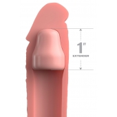 Телесная насадка-удлинитель 1 Inch Silicone X-tension - 17,8 см. - Pipedream - в Сочи купить с доставкой