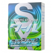 Презервативы Sagami Xtreme Mint с ароматом мяты - 3 шт. - Sagami - купить с доставкой в Сочи