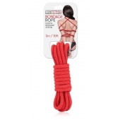 Красная хлопковая веревка для связывания - 3 м. - Lux Fetish - купить с доставкой в Сочи
