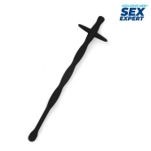 Черный силиконовый уретральный стимулятор - 15 см. - Sex Expert - купить с доставкой в Сочи