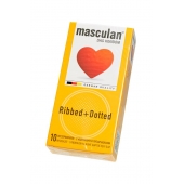 Презервативы с колечками и пупырышками Masculan Ribbed+Dotted - 10 шт. - Masculan - купить с доставкой в Сочи