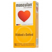 Презервативы с колечками и пупырышками Masculan Ribbed+Dotted - 10 шт. - Masculan - купить с доставкой в Сочи