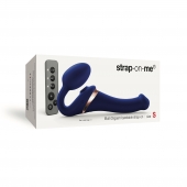 Синий безремневой страпон Multi Orgasm Size S с клиторальной стимуляцией - Strap-on-me - купить с доставкой в Сочи
