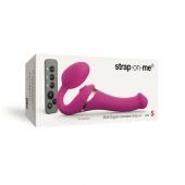 Ярко-розовый безремневой страпон Multi Orgasm Size S с клиторальной стимуляцией - Strap-on-me - купить с доставкой в Сочи