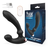 Черный вибромассажер простаты Sex Expert - 14,5 см. - Sex Expert - в Сочи купить с доставкой