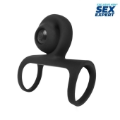 Черная вибронасадка на пенис Sex Expert - Sex Expert - в Сочи купить с доставкой