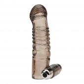 Дымчатая насадка на пенис с вибрацией  Vibrating Penis Enhancing Sleeve Extension - 13,3 см. - BlueLine - в Сочи купить с доставкой